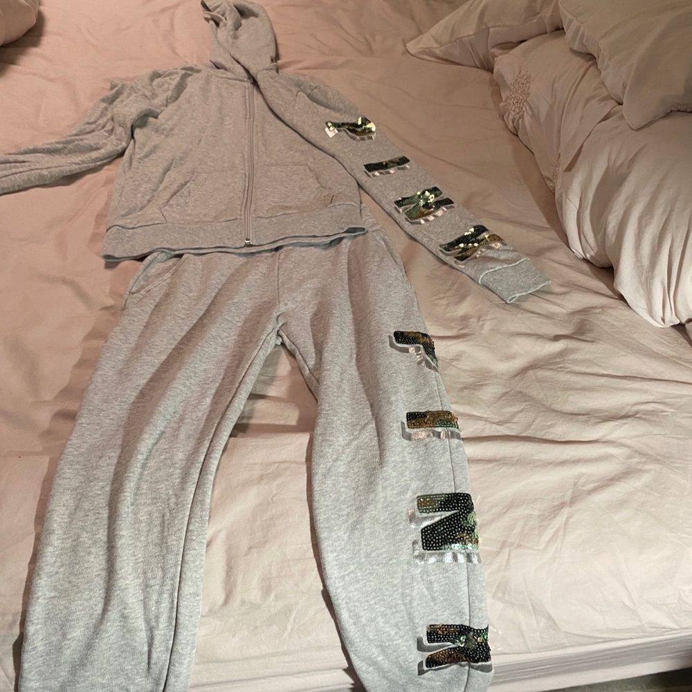 Pink bling tracksuit size small
